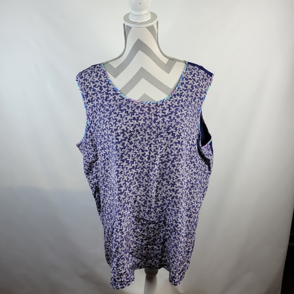 KOOS of Course 100% Silk Multi color Multi Pattern Tank Size 2X